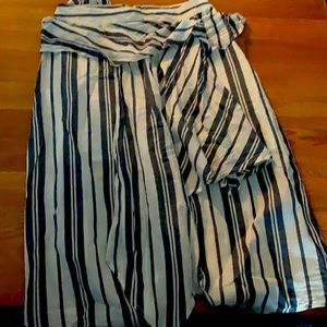 Stripes blue and white midi skirt